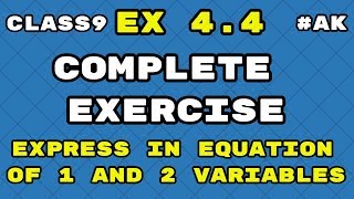 #9 Ex 4.4 class 9 Linear Equations in Two Variables By Akstudy 1024