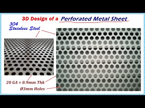 3D Design of a Perforated Stainless Steel Sheet, #3Dmodeling, #SolidWorks, #SolidEdge, #Creo