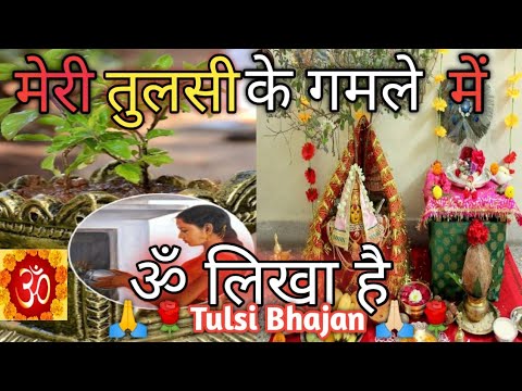 🙏🏻🌹 मेरी तुलसी के गमले में ॐ लिखा है। कार्तिक में सुनें तुलसी मईया का 👌🏻 भजन।Kartik Maah Ke ✍🏻Bhajan