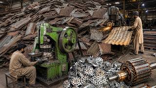 Amazing Process of Making Fan Armatures from Rusty Iron Sheets | Inside Factory Mass Production