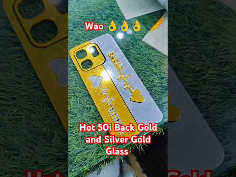 Hot 50i back Gold Glass Design With silver effect #ytshorts #shortvideo #punjabisong #viral #shorts