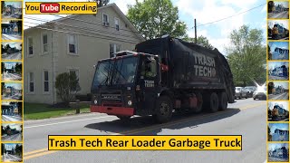 Trash Tech Rear Loader Garbage Truck - YouTube Recording