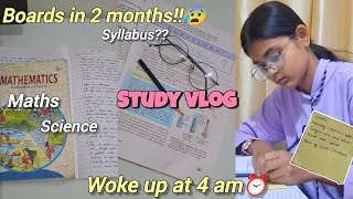 Early morning Study vlog indian 🕓| Woke up at 4am😰 |pre board preparation class10 vlog #cbse