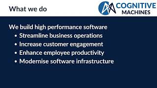 Cognitive Machines   Software Development services