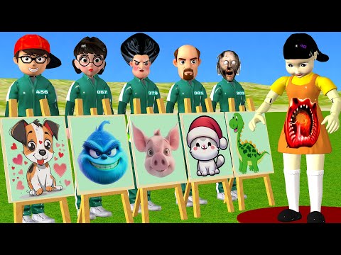 Scary Teacher 3D Vs Squid Game 2 Squid Girl T-shirt Drawing Challenge Super Changing Room