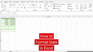 How to Format Date in Excel #exceltricks #exceltutorial #dateformat