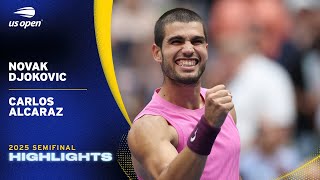 Novak Djokovic vs. Carlos Alcaraz Highlights | 2025 US Open Semifinal