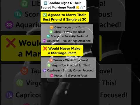 Zodiac Signs & Their Secret Marriage Pact! 🤫💍#zodiacsign #shorts