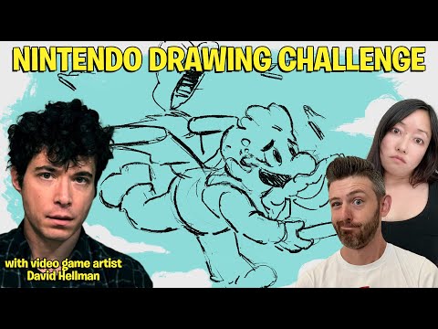 Nintendo Drawing Challenge with Video Game Artist David Hellman *he kicked our butts*