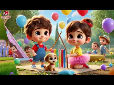 गुब्बारे रंग बिरंगे Hindi Balloon Song for Kids  Nursery Rhyme Animated