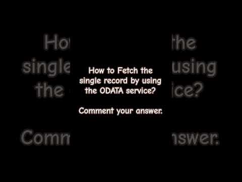 ODATA Service Question #abap #abaponhana
