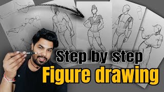 Step by step figure drawing tutorial for beginners || how to draw figure drawing || #figuresketch 