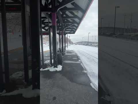 Snow at train station in Massachusetts #foryou #massachusetts #haverhill #snowfall #snow #boston