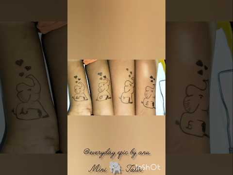 Tatoo Love 🐘 miniature❣️ #tatoo#elephantlove🐘#blackpen#love❤️#tutionfun#kidshand#everydayepicbyanu🫶