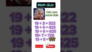 Math puzzle #reels #maths #mathiqtest #mathexam #iqtest #puzzle #knowledge #quickiqtest #iq