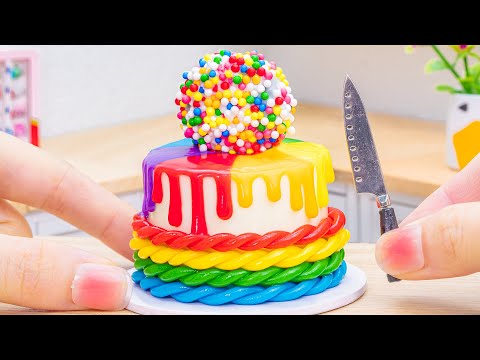 Amazing Rainbow Cake 🌈 Melting Cream Rainbow Chocolate Cake Decorating Tutorial | Satisfying Video