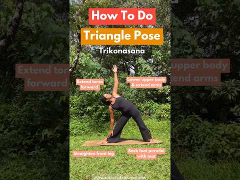 Quick Tips For Getting Triangle Pose To Feel Good In Your Body #yogaathome #yogaposesforbeginners