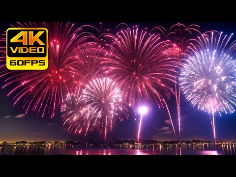 4K Amazing Fireworks Show ✦ 1-Hour Holiday Mood | Relaxation Time | Video Only