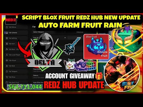 Update Script Blox Fruit Mobile REDZ HUB 🔥 FRUIT RAIN, AUTO FARM, FAST ATTACK,RAID, NOTIFIER | Delta