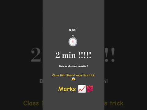 "Only 2 Minutes to Master Chemical Equations 🔥 | Fastest Balancing Trick!"