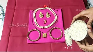 हळदी कुंकू स्पेशल रांगोळी | Jewellery Rangoli |Haldi Kunku Special Decoration @SarikaGhatol