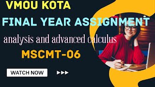 Vmou kota final year assignment || vmou kota ke 2nd year assignment || mscmath final year assignment