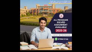 IGNOU Solved Assignment 2025–26 | 100% Correct Answers | PDF + Handwritten #ignou #ignouassignment 😊