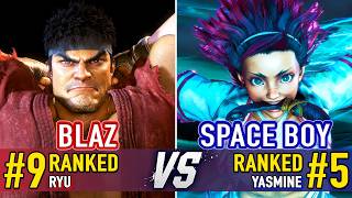 SF6 🤜 BLAZ (#9 Ranked Ryu) vs SPACE BOY (#5 Ranked Yasmine) 🤛 SF6 High Level Gameplay