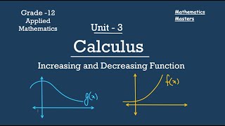 Class 12 | Applied Maths | Code 241 | Unit - 3 Calculus | Increasing and Decreasing Function (Intro)