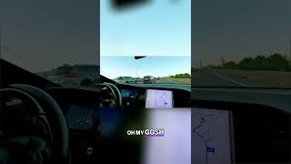 Tesla's Full Self Driving 🫣WILD Move: Cutting Traffic Via Turning Lane!😬 #shorts
