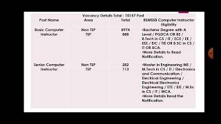 RSMSSB Computer Instructor Vacancy for B.E,B Tech,M-Tech All branches and BSC CS #bscjobs #newjob