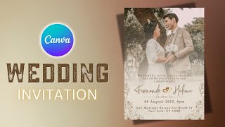 Personalised Wedding Invitation Card in Canva