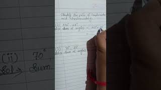 How to identify the pairs of angles are complementary and supplementary Class VII //mathematic one//