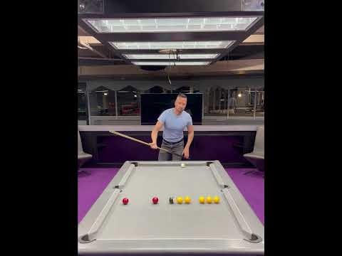 Level 10 pool drill. Cue ball must hit the back rail after every shot. #8ballpool #8ball #practice