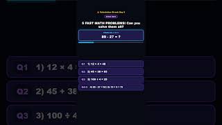 Only 1% Score 5/5 On This Rapid Speed Math Test! ⚡