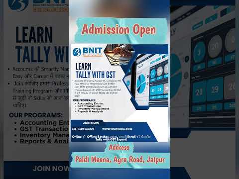 Tally with GST Course | BNIT Computer Education | Computer Courses #tallyprime #bnit #shorts
