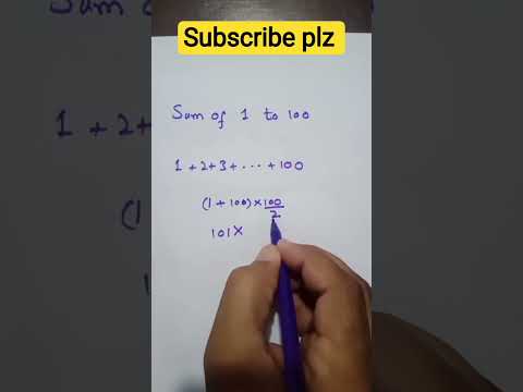 Math Trick: Add First 100 Numbers Without Calculator!#MathsShorts #MathTrick #NaturalNumbers
