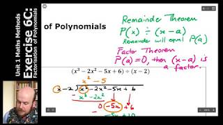 Unit 3 Maths Methods - Factorising Polynomials (Ex 6C, part 1)