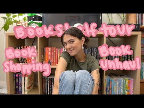 VLOG bookshelf tour, book unhaul & shopping, new favorite book series