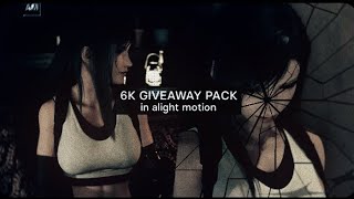 6K GIVEAWAY PACK IN ALIGHT MOTION - COLORING, TRANSITION, EFFECT - QR CODE