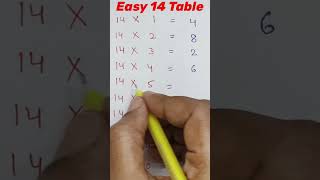 Easy 14 Table #tabletricks #tables #mathstables #mathstricks #easytables #tips