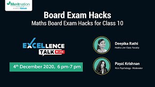 Maths Board Exam Hacks for Class 10 | Board Exam hacks | Excellence Talk LIVE