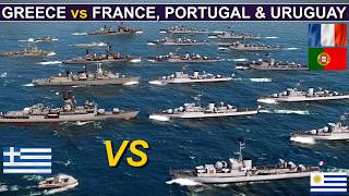 Cold War Greek Warships vs French, Portuguese & Uruguayan Warships | Sea Power