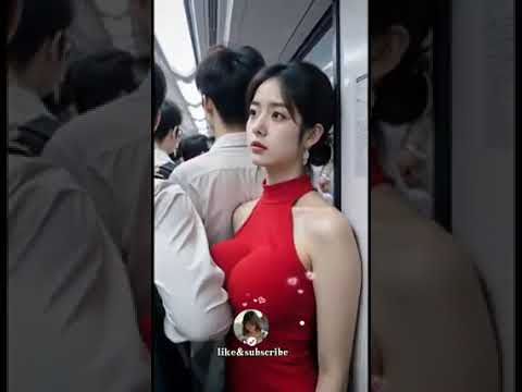 Crowded subway in Seoul #aiart #subway #short