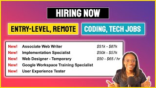 Hiring Now - Entry-Level, Remote - Coding, Tech Jobs | 4.16.2023 Stream