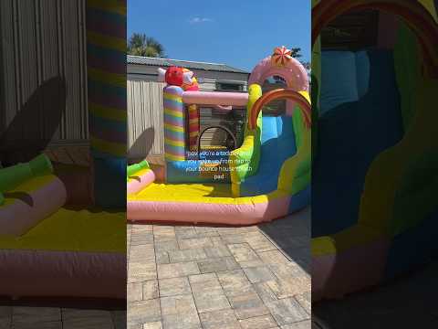 🌞💦💖💧🛝 #toddler #splashpad #bouncehouse #slide #splash #hot #summer #fun #colors #bounce #house