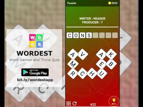 Wordest App for Android - Free word games, puzzles and trivia quiz