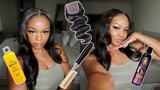 how to: lace closure quick weave | beginner friendly