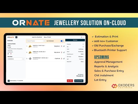 ORNATE | New Product Launch | Ekoders Software | Cloud Solution for Jewellery | Latest Technology