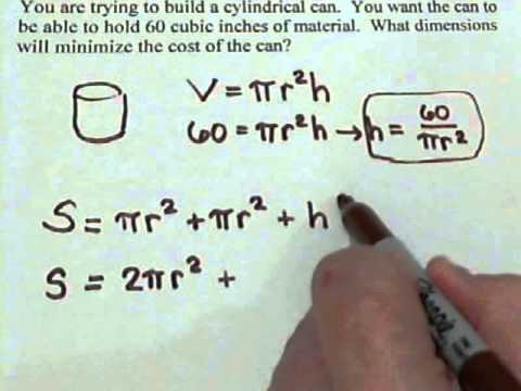 Building a Can -- minimizing the surface area (calculus)